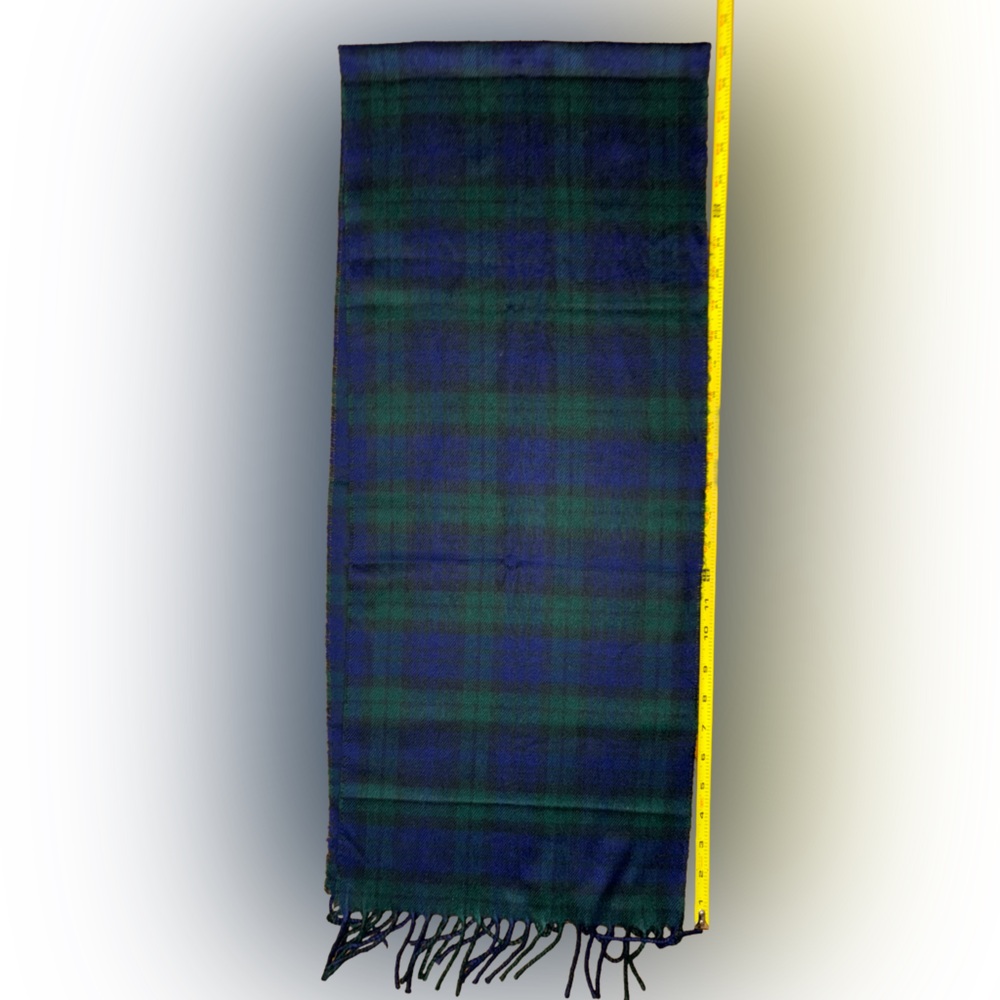 Vintage Christian Dior Cashmere Plaid Multicolor Blue Scarf EUC 58” 61486 - Picture 5 of 5